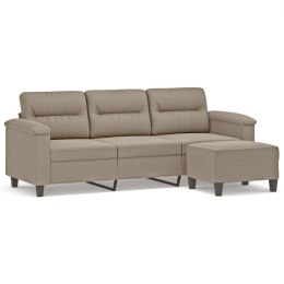 VidaXL 3-os. sofa z podnóżkiem, taupe, 180 cm, obita mikrofibrą