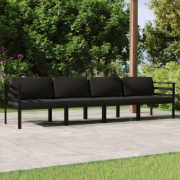 VidaXL 4-cz. zestaw mebli ogrodowych, poduszki, aluminium, antracyt