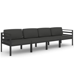 VidaXL 4-cz. zestaw mebli ogrodowych, poduszki, aluminium, antracyt
