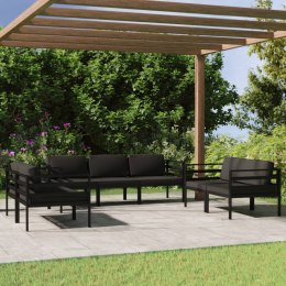 VidaXL 7-cz. zestaw mebli ogrodowych, poduszki, aluminium, antracyt