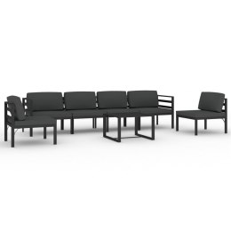 VidaXL 7-cz. zestaw mebli ogrodowych, poduszki, aluminium, antracyt
