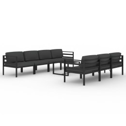 VidaXL 8-cz. zestaw mebli ogrodowych, poduszki, aluminium, antracyt