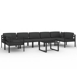 VidaXL 8-cz. zestaw mebli ogrodowych, poduszki, aluminium, antracyt