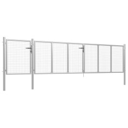 VidaXL Brama ogrodzeniowa, stal, 500 x 75 cm, srebrna