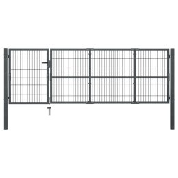 VidaXL Brama ogrodzeniowa ze słupkami, stal, 350 x 100 cm, antracytowa