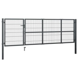 VidaXL Brama ogrodzeniowa ze słupkami, stal, 350 x 100 cm, antracytowa