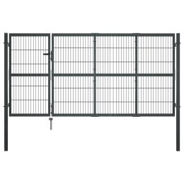 VidaXL Brama ogrodzeniowa ze słupkami, stal, 350 x 120 cm, antracytowa
