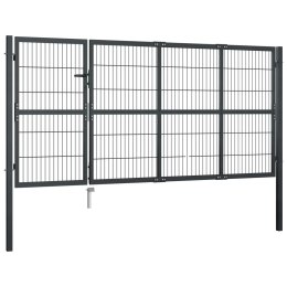VidaXL Brama ogrodzeniowa ze słupkami, stal, 350 x 120 cm, antracytowa