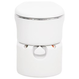 VidaXL Zintegrowana toaleta turystyczna, biała, 24+17 L, HDPE i stal