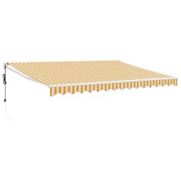 VidaXL Zwijana markiza, automatyczna, żółto-biała, 4x3 m