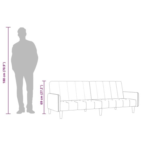 2-osobowa kanapa, brązowa, tapicerowana aksamitem