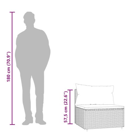 3-cz. zestaw wypoczynkowy do ogrodu, poduszki, czarny rattan PE