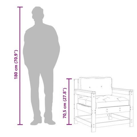 Fotele ogrodowe z poduszkami, 2 szt., miodowe, drewno sosnowe