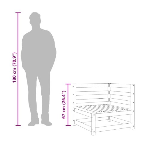 Ogrodowa sofa 3-osobowa, lite drewno daglezjowe