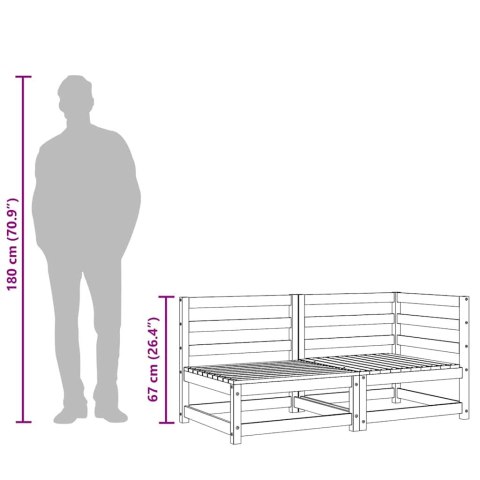 Ogrodowa sofa 3-osobowa, lite drewno sosnowe