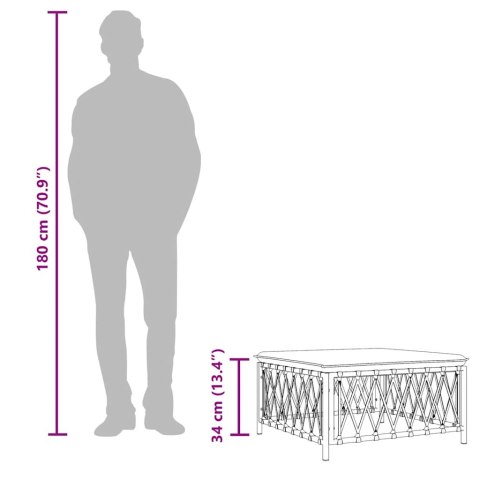 Ogrodowy podnóżek z poduszką, biały, plecionka