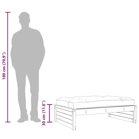 Podnóżek ogrodowy, biały, 120x80 cm, lite drewno sosnowe