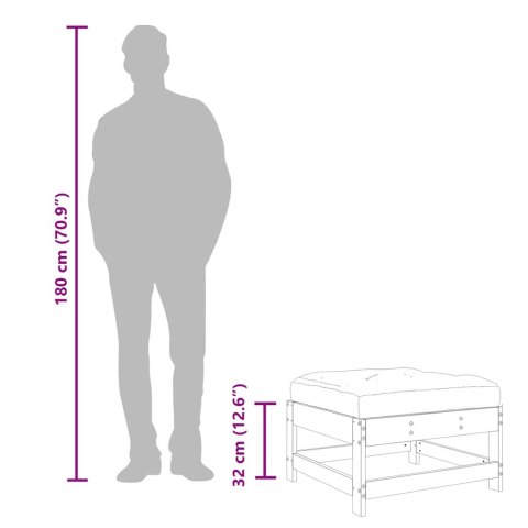 Podnóżki ogrodowe z poduszkami, 2 szt., lite drewno daglezjowe