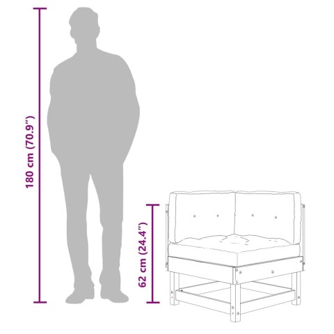 Siedziska narożne z poduszkami, 2 szt., lite drewno sosnowe