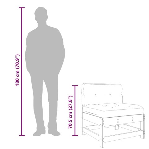 Siedziska środkowe z poduszkami, 2 szt., miodowe, lita sosna