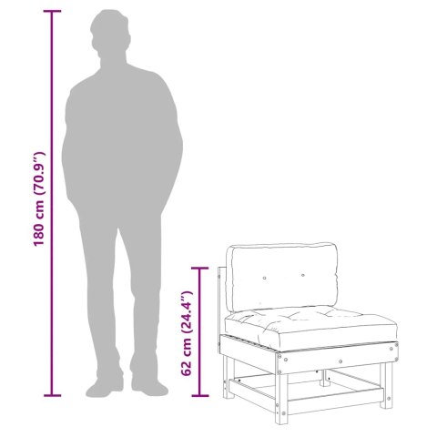 Siedziska środkowe z poduszkami, 2 szt., miodowe, lita sosna