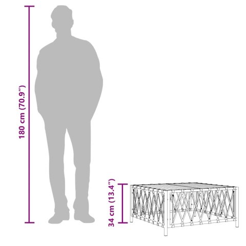 Stolik ogrodowy, antracytowy, 70x70x34 cm, plecionka