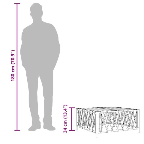Stolik ogrodowy, biały, 70x70x34 cm, plecionka