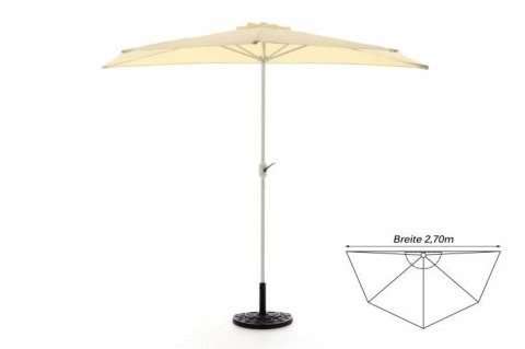 Półokrągły parasol balkonowy 270 cm beżowy, podstawa