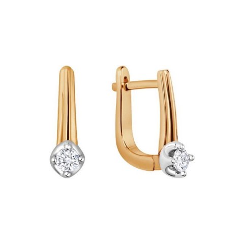 Gold earrings KZD6702 - Diamond