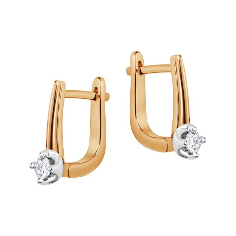Gold earrings KZD6702 - Diamond