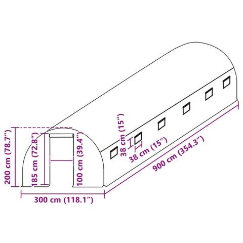 Pokrycie do szklarni (27 m²), 3x9x2 m, przezroczyste