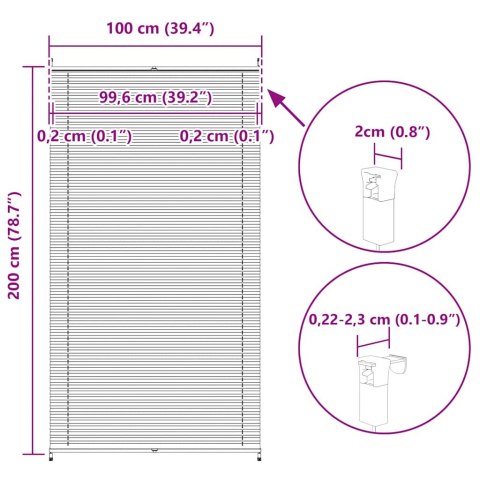 Roleta plisowana 1000x200 cm Biała