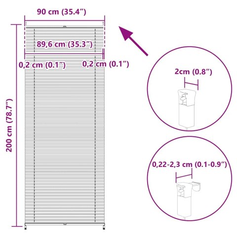 Roleta plisowana, biała, 90 x 200 cm