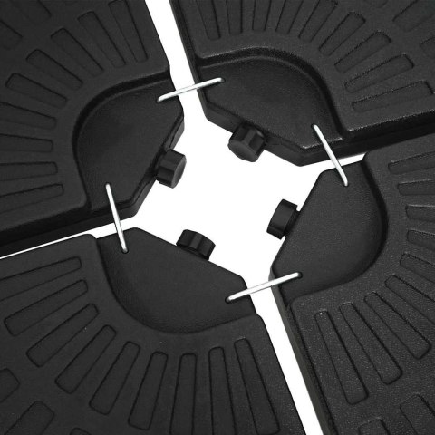 Podstawa pod parasol w formie wachlarza, 4 elementy, czarna