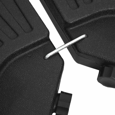 Podstawa pod parasol w formie wachlarza, 4 elementy, czarna