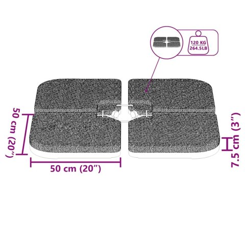Przenośna podstawa po parasol, obciążana piaskiem/wodą, 60 L