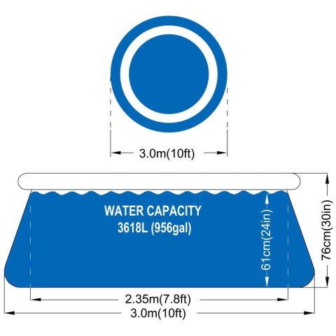 BASEN ROZPOROWY Z DMUCHANYM KOŁNIERZEM 300X76CM 17793