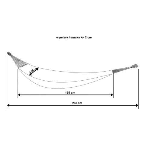 HAMAK OGRODOWY 2 OSOBOWY 200X150CM Z POKROWCEM SZARY 1039053