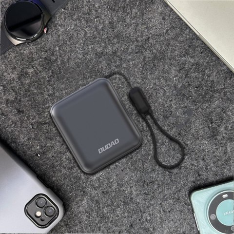 Powerbank K22+ 10000mAh z zawieszką kablem 22.5W USB-C - szary