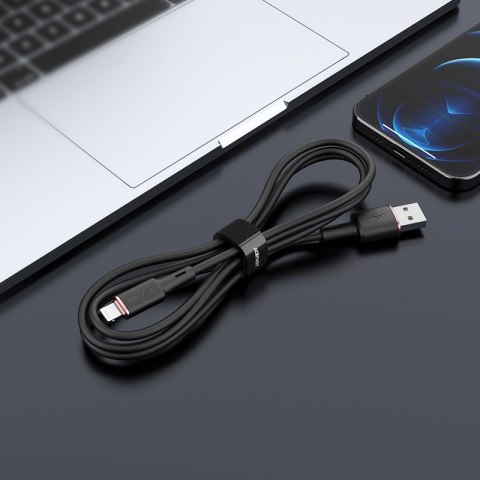 Kabel przewód do iPhone MFI USB - Lightning 2.4A 1.2m czarny
