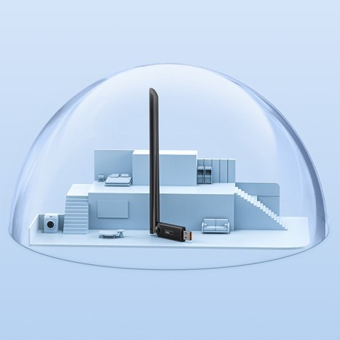 Zewnętrzna karta sieciowa USB WiFi 2.4GHz 300Mb/s z anteną 6dBi czarna