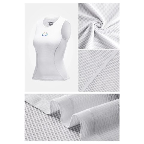 Koszulka kamizelka rowerowa tkanina 3D damska szybkoschnąca XL / XXL - biała
