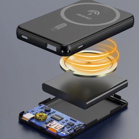 Powerbank K14S+ 10000mAh z podstawką 20W USB-A / USB-C / MagSafe - czarny