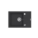 Czarny zestaw zlew z baterią giętką - Zlewozmywak MAIDSINKS BALI (62x44) 1B1D czarny + Bateria Flessi Black Edition