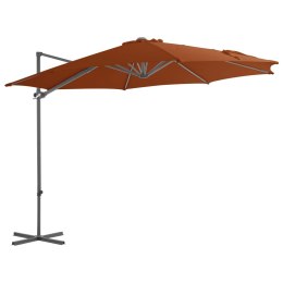 Wiszący parasol na słupku stalowym, terakotowy, 300 cm
