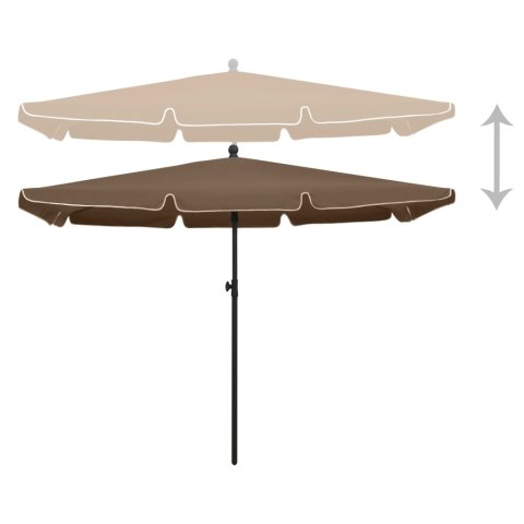 Parasol ogrodowy na słupku, 210x140 cm, kolor taupe