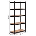 Regał metalowy magazynowy 180x90x30 cm do garażu piwnicy 5 półek 875 kg ModernHome