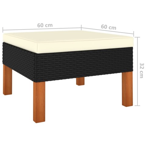 12-cz. zestaw wypoczynkowy, poduszki, rattan PE, czarny 12-cz. zestaw wypoczynkowy, poduszki, rattan PE, czarny