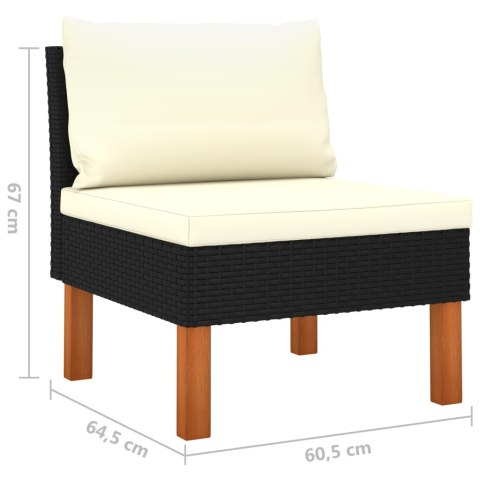 12-cz. zestaw wypoczynkowy, poduszki, rattan PE, czarny 12-cz. zestaw wypoczynkowy, poduszki, rattan PE, czarny