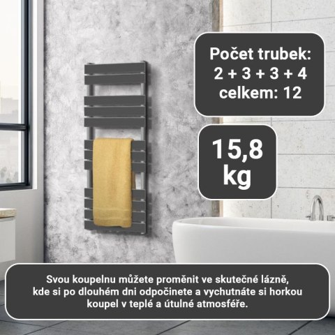 AQUAMARIN Pionowy grzejnik łazienkowy, 1200 x 600 mm